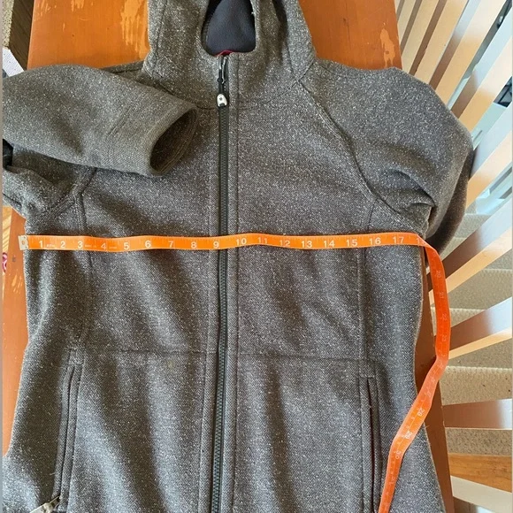 Lululemon Apres Sport Tweed Jacket Long Soft Fleece Hooded Gray Size 6 - Picture 12 of 14